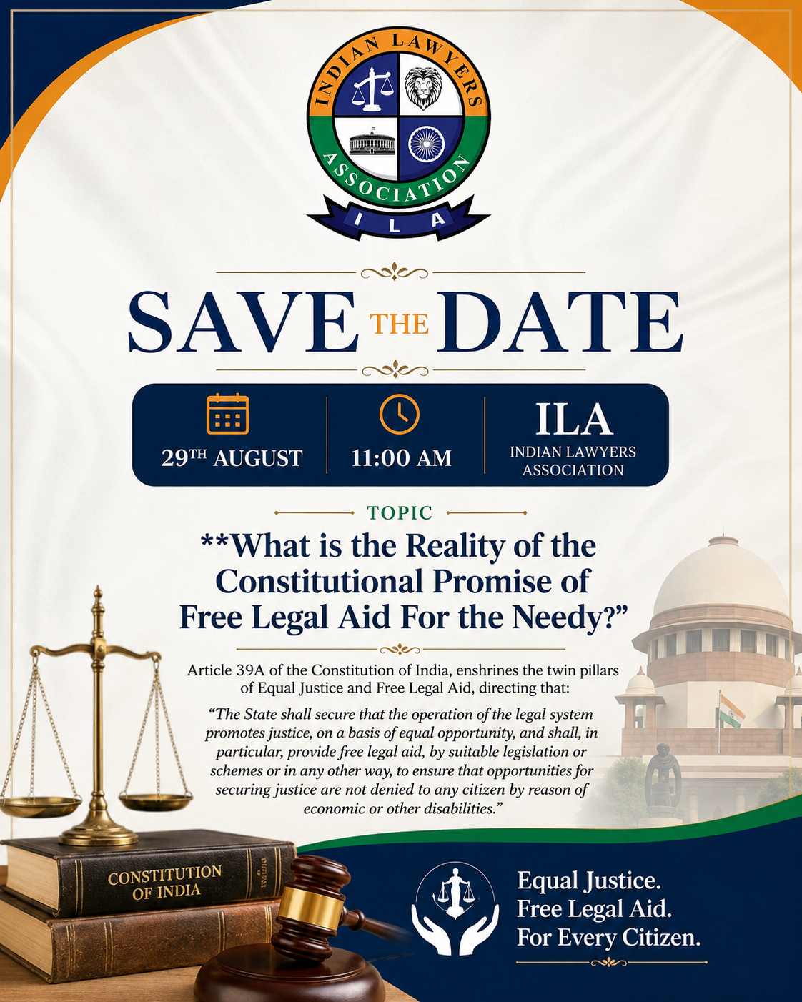 ILA National Webinar - What is the Reality of the Constitutional Promise of Free Legal Aid for the Needy?